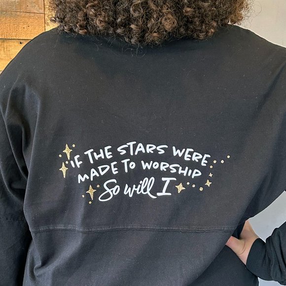 So Will I,  Womens Christian, 2 Side Print, Long Sleeve Tee, Black 2Xl - Picture 2 of 5